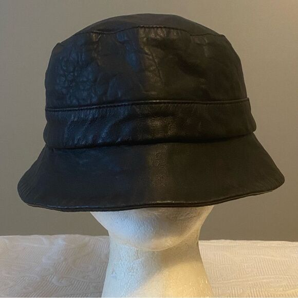 WILSON Leather M. Julian Black Bucket Hat Size Large - Picture 2 of 9